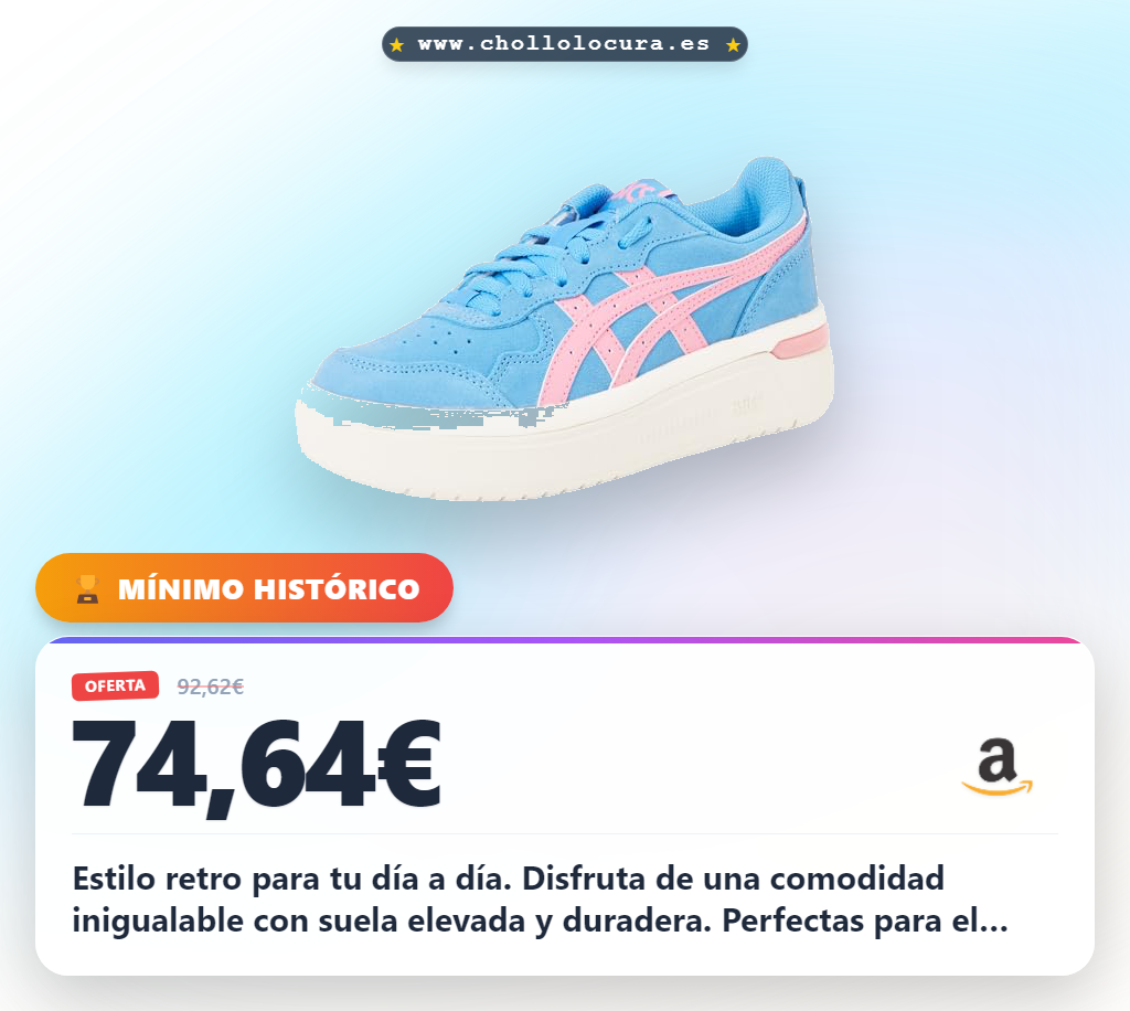 Aprovecha este ASICS Japan S ST Sneaker retro con suela elevada y máxima comodidad para tu estilo urbano al mejor precio del año