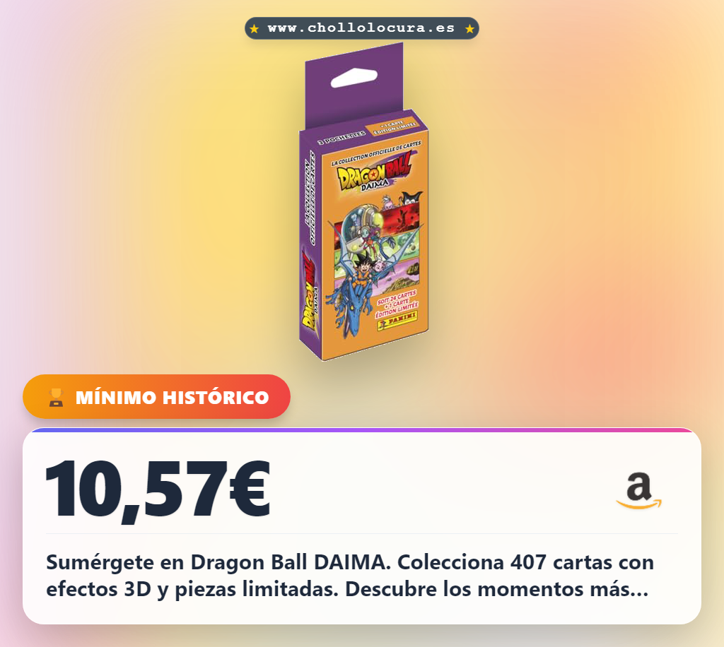 Sumérgete en Dragon Ball DAIMA. Colecciona 407 cartas con efectos 3D y piezas limitadas. Descubre los momentos más icónicos y empieza tu aventura de coleccionista hoy.