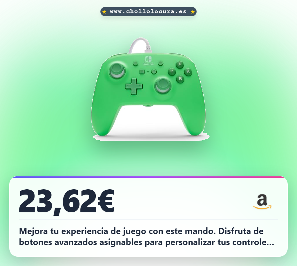 Obtén el mando mejorado para Nintendo Switch con licencia oficial y cable USB extraíble al mejor precio del año