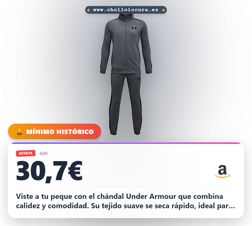 Llévate el chándal Under Armour para niños 100% poliéster: Comodidad y chollo garantizado en oferta
