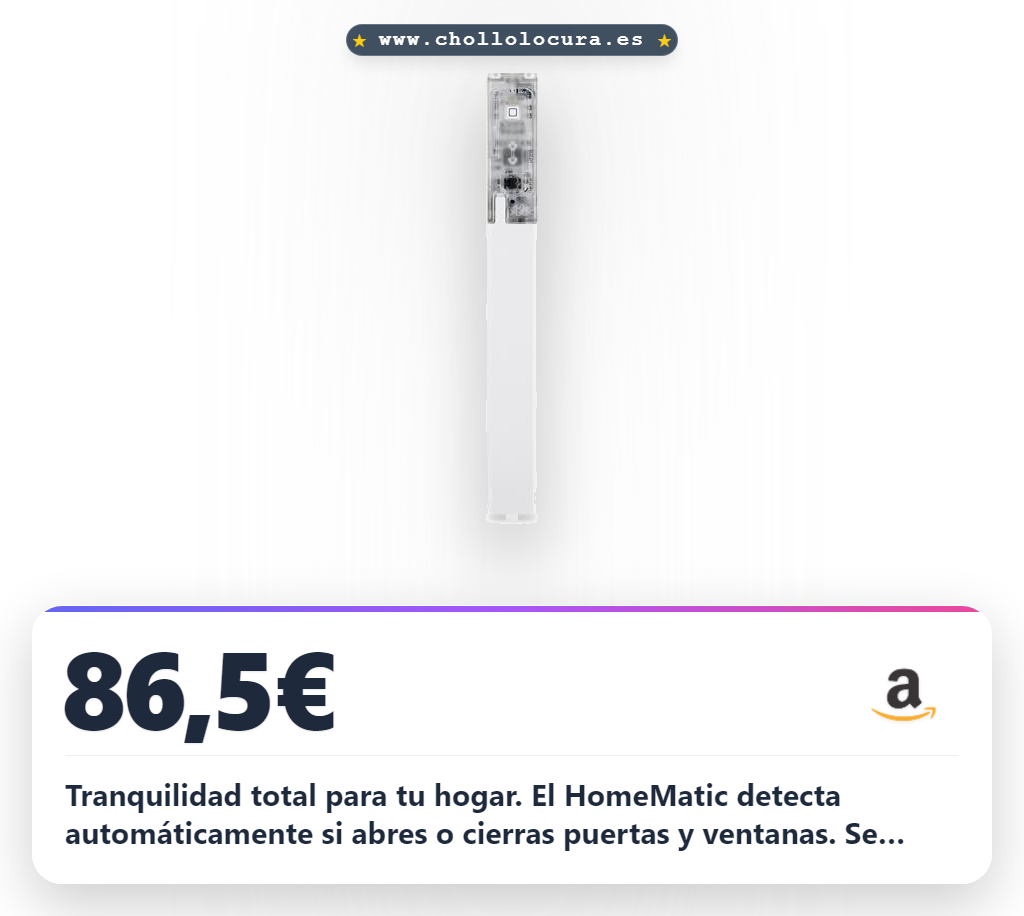 Aprovecha el Contacto de Puerta y Ventanas HomeMatic con barrera infrarroja y montaje invisible a precio de chollo para tu hogar.