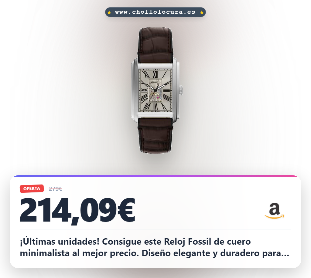 Ahorra en el Reloj Fossil Watch de estilo minimalista con correa de cuero al mejor precio