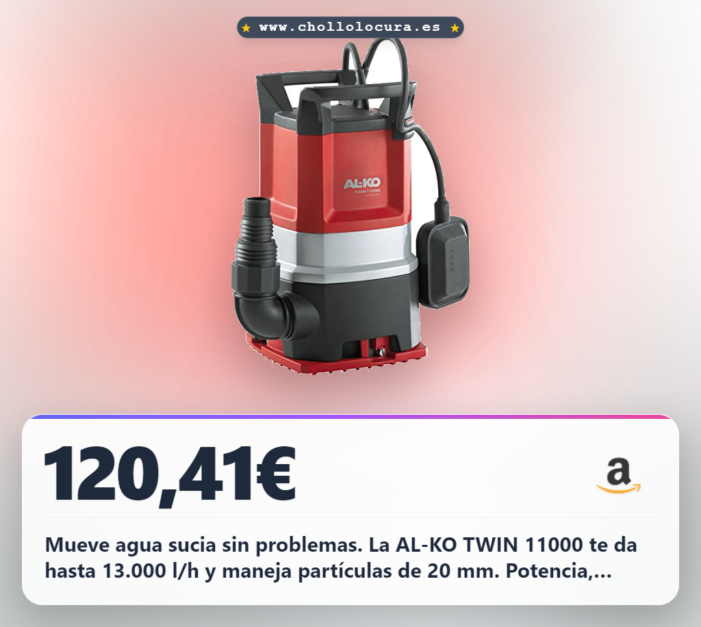 Descubre la bomba sumergida AL-KO TWIN 11000 Premium: 850W para agua sucia y clara al mejor precio