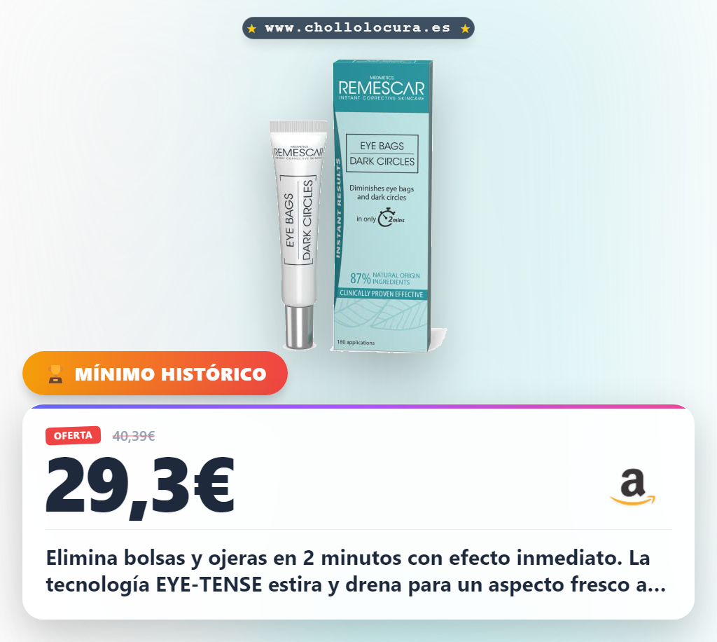 Aprovecha las bolsas y ojeras de ojos en 2 minutos con Remescar efecto inmediato y fórmula natural