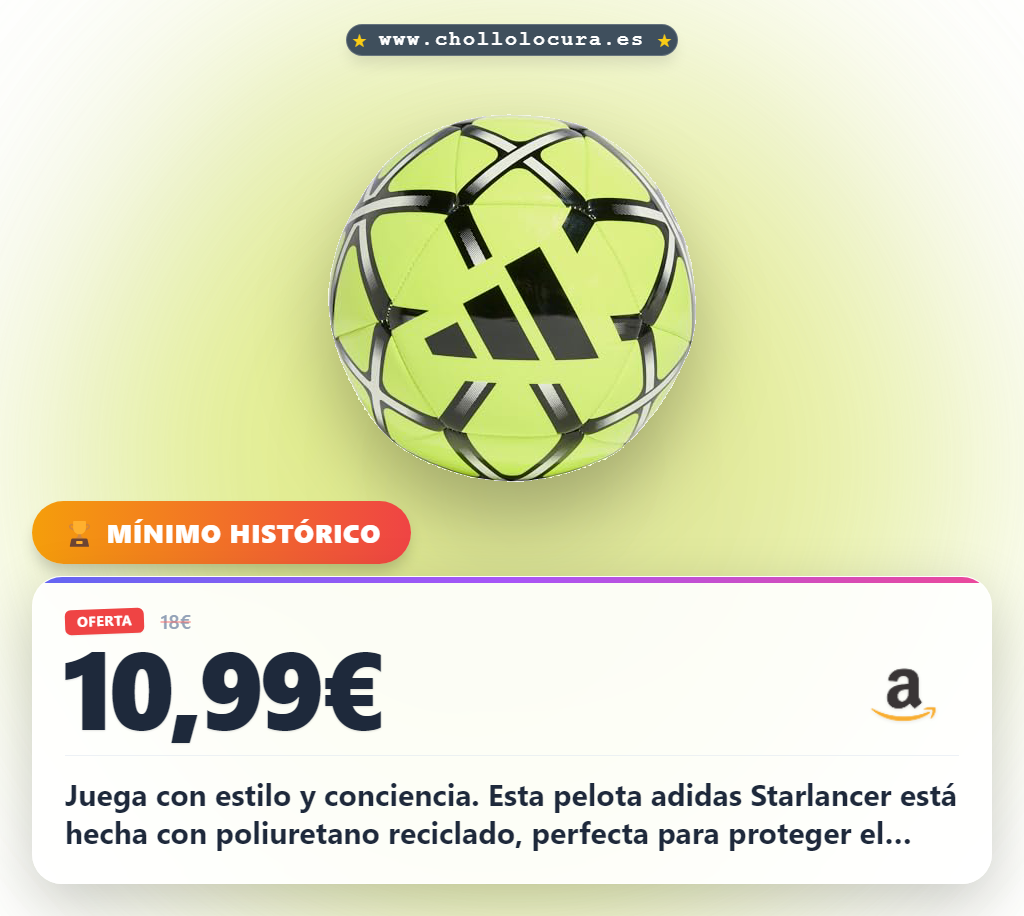 Aprovecha el balón adidas Starlancer Club Ball unisex en oferta: cubierta de poliuretano reciclado y superficie cosida