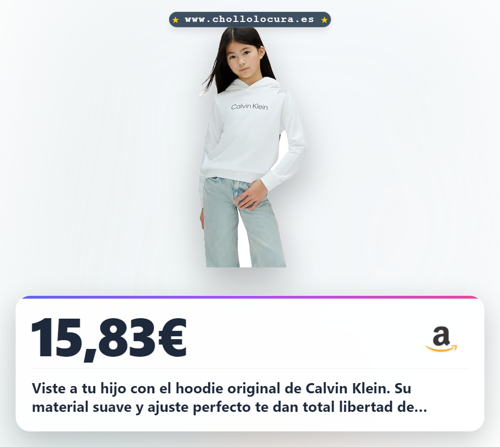 Consigue el hoodie infantil unisex Calvin Klein blanco de terry 10 años al mejor precio en oferta de temporada al instante en tienda online