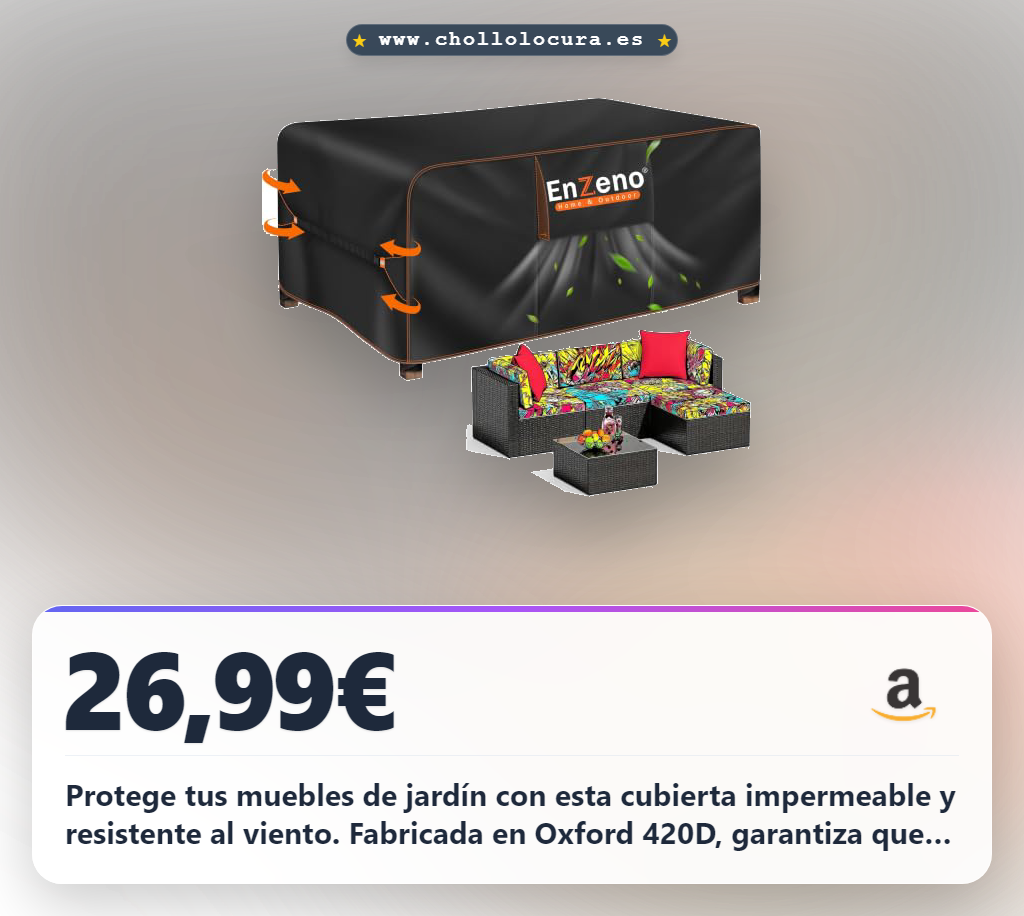 Aprovecha esta cubierta impermeable Oxford 420D para muebles de jardín resistente al viento y mesas en oferta