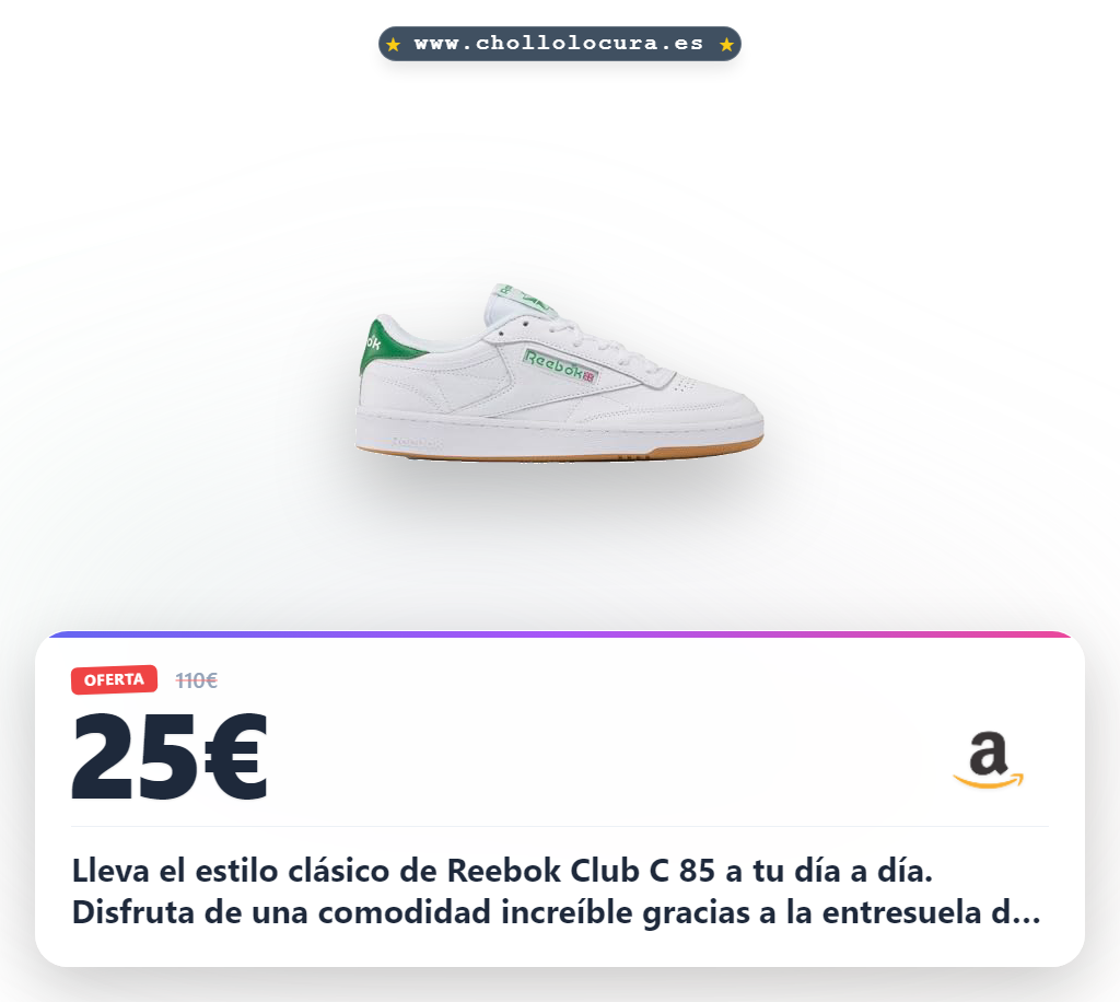 Consigue zapatillas Reebok Club C 85 blancas y negras para hombre. Comodidad y diseño de cuero en oferta en España.