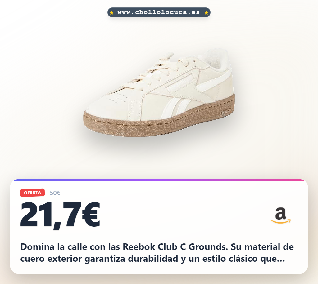 Aprovecha las zapatillas Reebok Club C Grounds UK Stucco/Chalk.