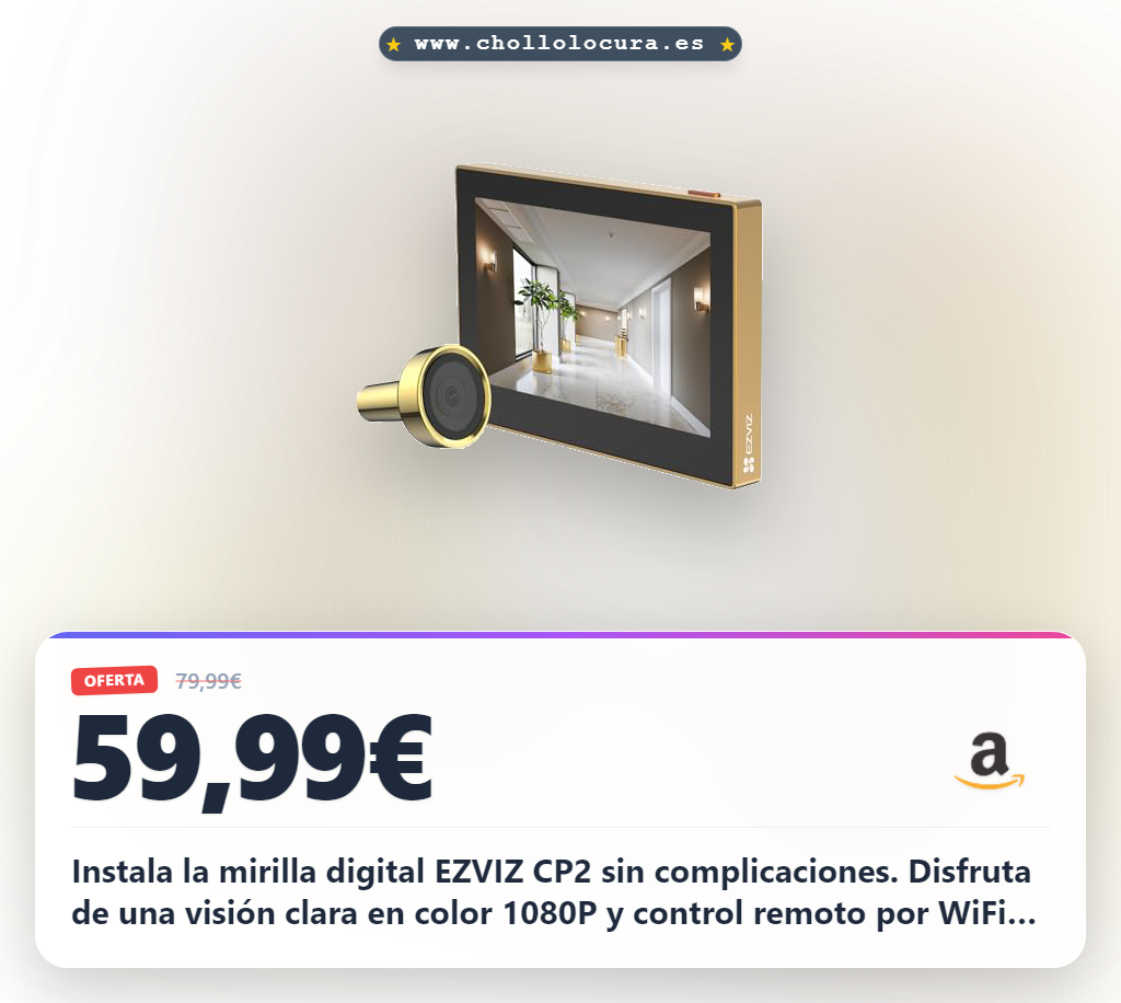 Consigue la mirilla digital EZVIZ CP2 con pantalla 1080P y visión nocturna sin movimiento al mejor precio