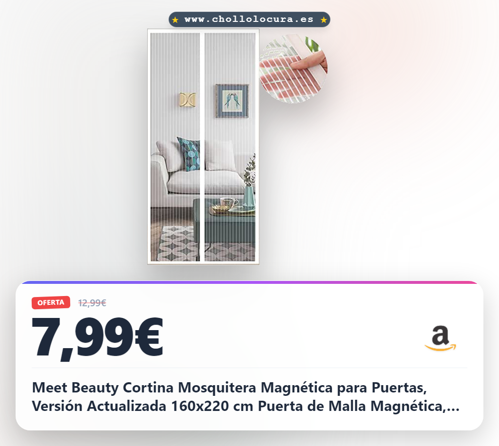 Meet Beauty Cortina Mosquitera Magnética para Puertas, Versión Actualizada 160x220 cm Puerta de Malla Magnética, Blanco Cortinas para Puertas Exteriores, Fácil de Instalar y Lejos de Los Mosquitos
