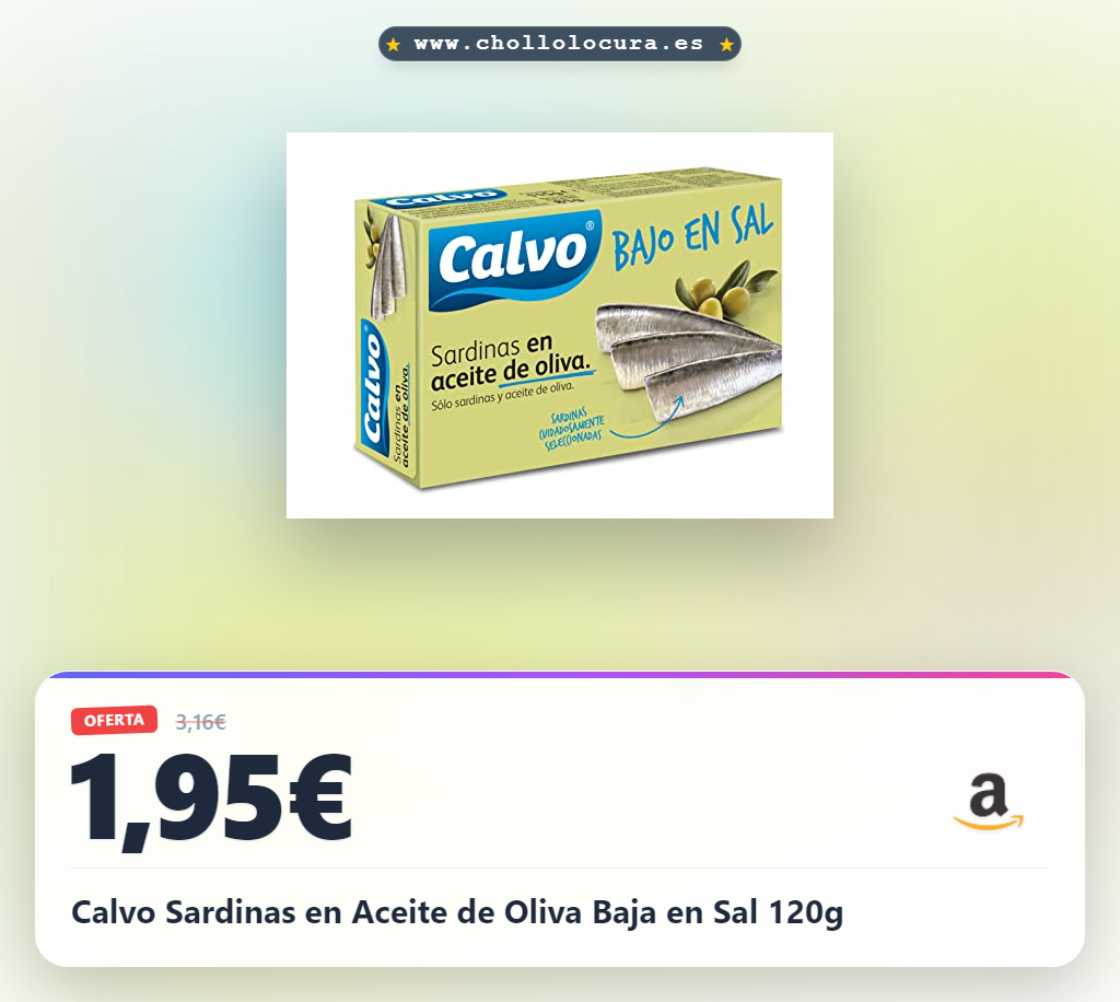 Calvo Sardinas en Aceite de Oliva Baja en Sal 120g