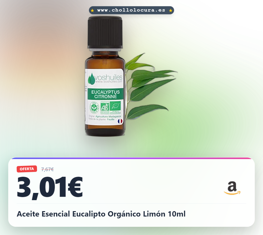 Aceite Esencial Eucalipto Orgánico Limón 10ml