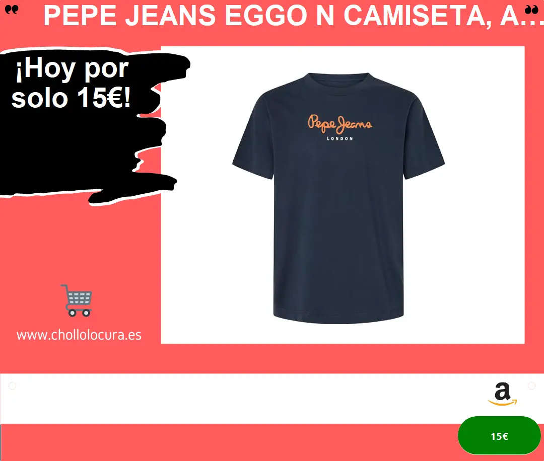 Camiseta Pepe Jeans sostenible, ajuste regular y logo PEPE JEANS: ¡Chollo para hombres!