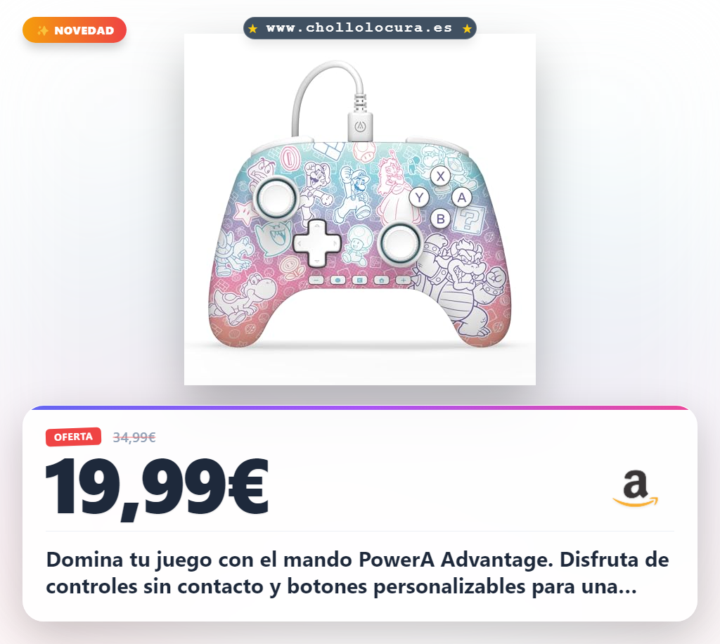 Consigue el Mando PowerA Advantage para Nintendo Switch 2 con efecto Hall y audio integrado al mejor precio