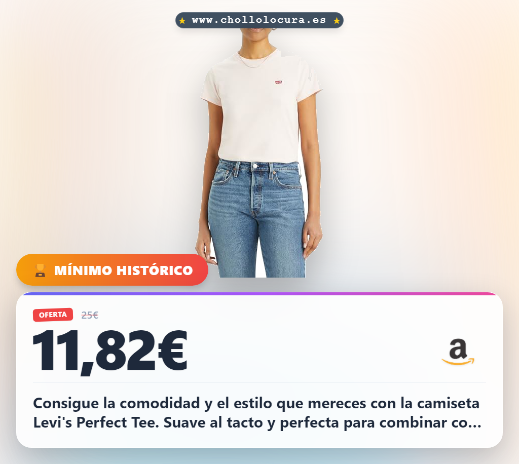 Aprovecha la camiseta Levi's Perfect Tee cuello redondo para mujer súper cómoda y versátil al mejor precio