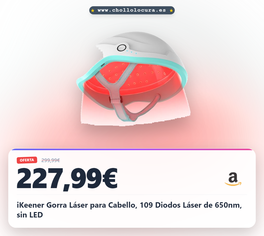 iKeener Gorra Láser para Cabello, 109 Diodos Láser de 650nm, sin LED