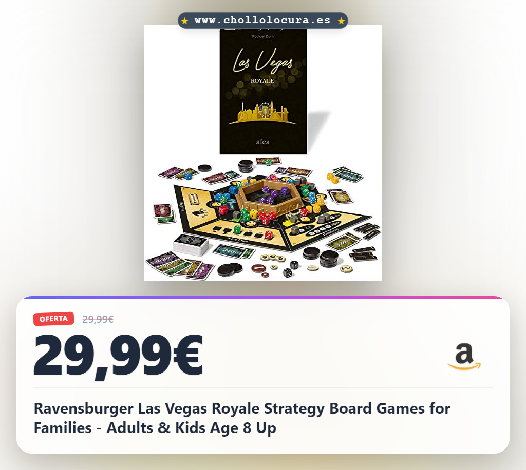 Ravensburger Las Vegas Royale Strategy Board Games for Families - Adults & Kids Age 8 Up