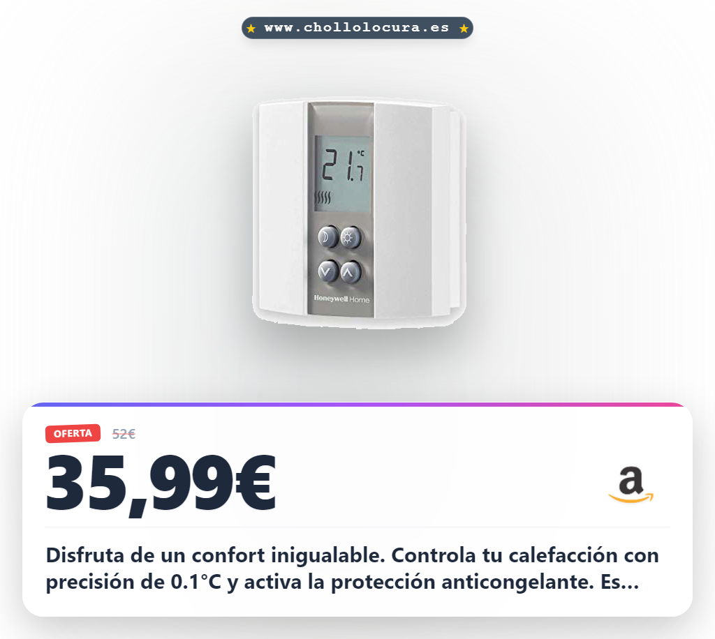 Obtén el Termostato Digital Honeywell Home T135C110AEU, precisión 0.1°C, al mejor precio.