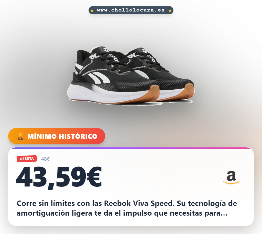 Aprovecha las zapatillas Reebok Viva Speed ligeras para correr para hombre y mujer al mejor precio del año en oferta histórica