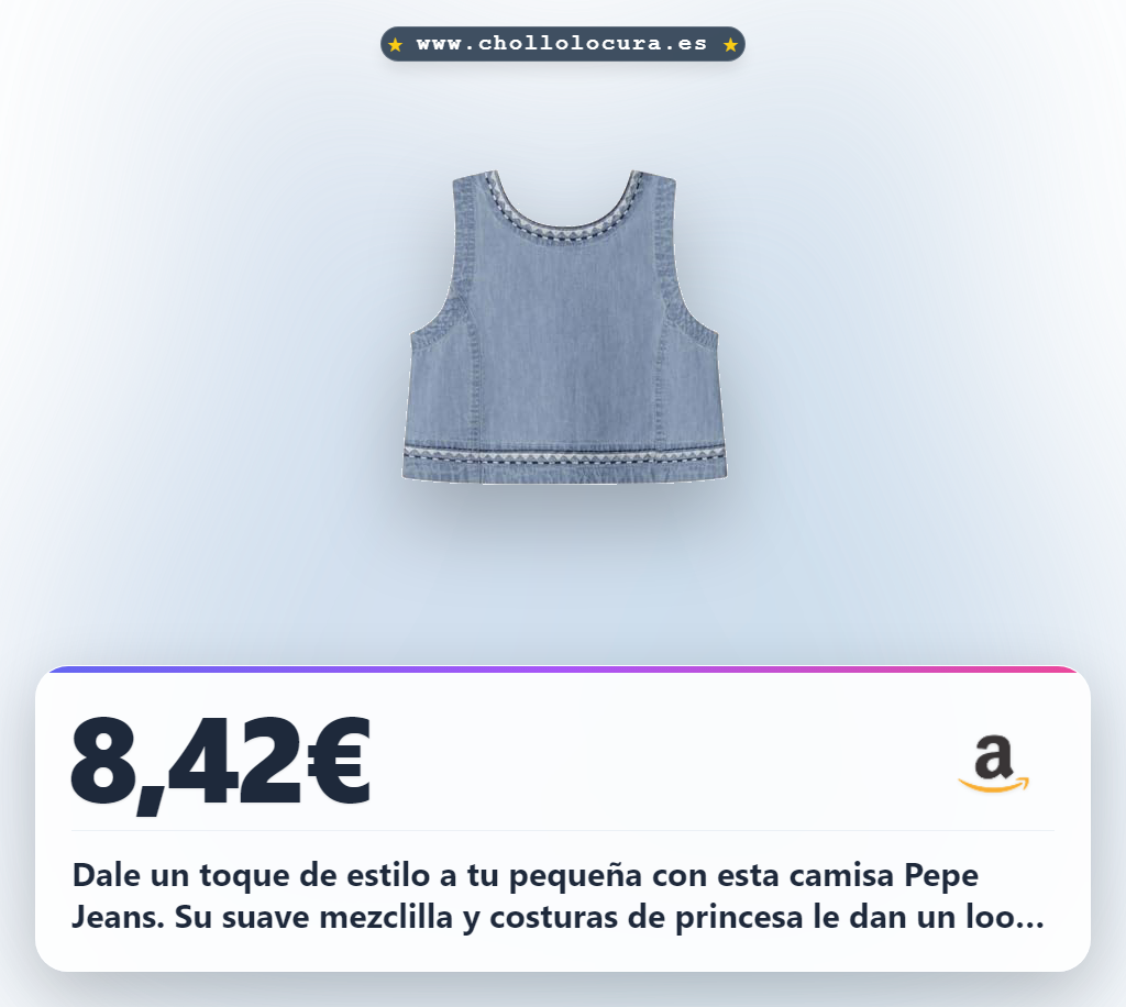 Consigue la Camisa Pepe Jeans Ivy Niñas azul claro de mezclilla con costuras de princesa a precio de chollo
