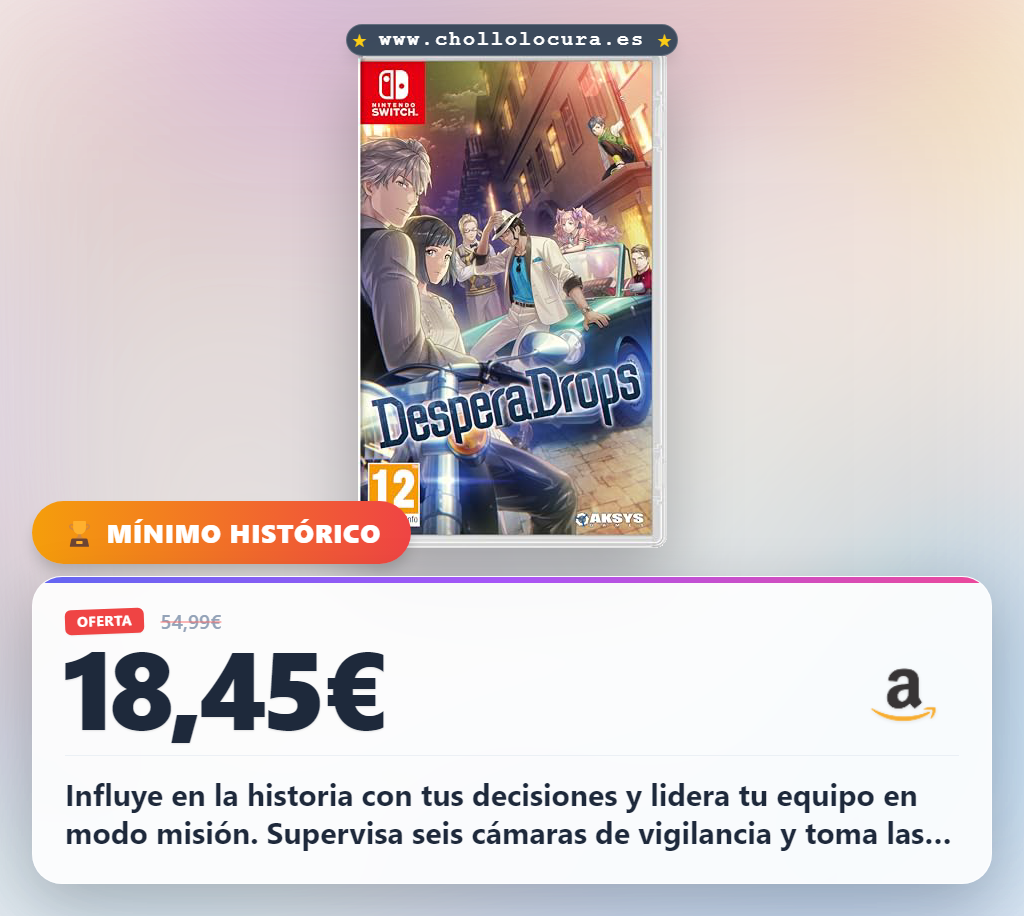 Aprovecha Despera Drops para Nintendo Switch: influye en la historia y lidera misiones con arte de Kozaki Yusuke al mejor precio
