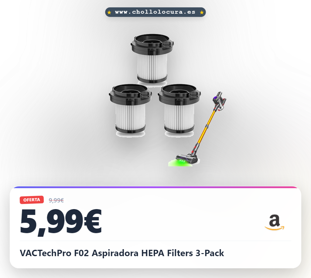 Compra el pack de 3 filtros HEPA VACTechPro F02 para tu aspiradora al mejor precio en oferta