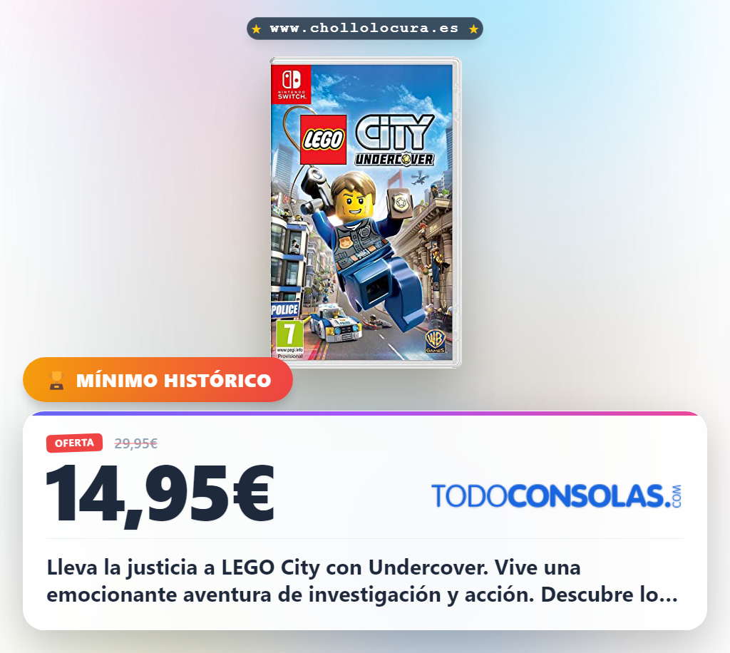 Aprovecha la aventura de investigación y acción de LEGO City Undercover para Nintendo Switch