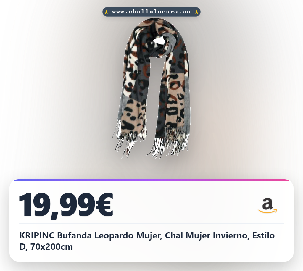 KRIPINC Bufanda Leopardo Mujer, Chal Mujer Invierno, Estilo D, 70x200cm