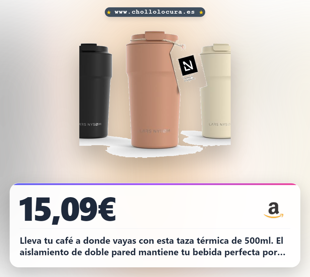 Aprovecha la taza térmica 500ml de acero inoxidable para viajes y disfrutar de tu café al mejor precio