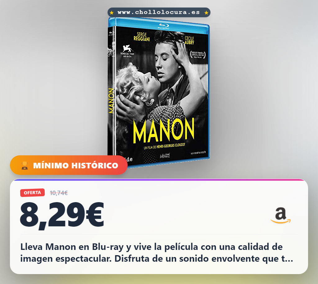 Aprovecha Manon en Blu-ray con la mejor calidad de imagen y en oferta histórica