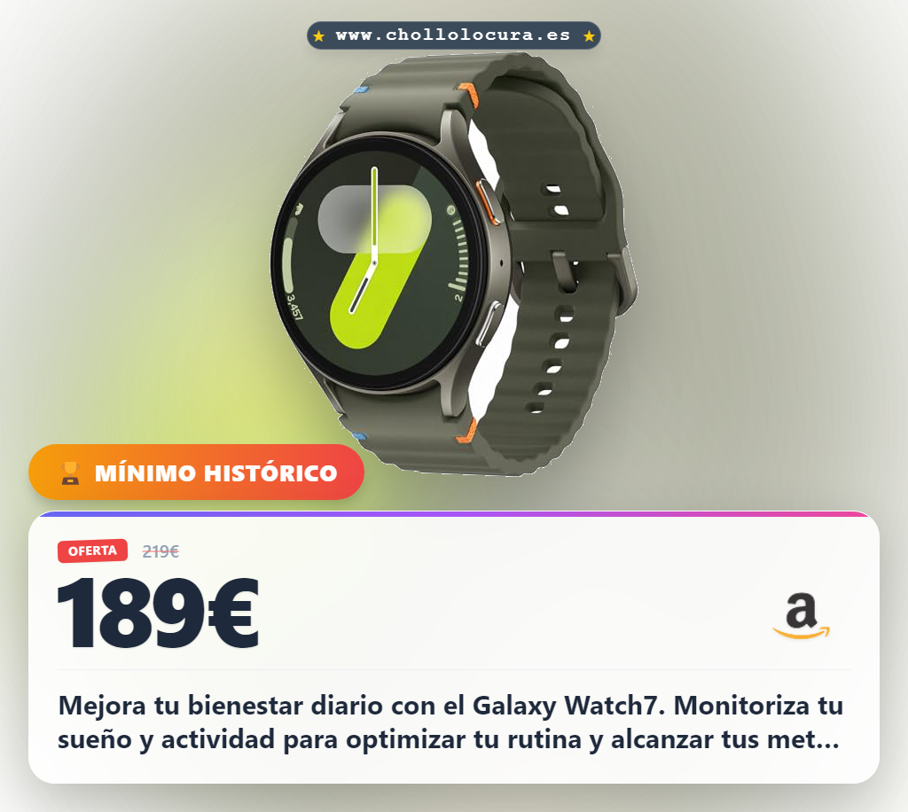 Consigue el Samsung Galaxy Watch7 4G LTE y optimiza tu salud con seguimiento del sueño y actividad diaria en oferta