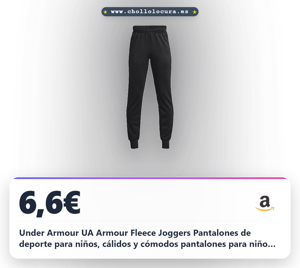 Under Armour UA Armour Fleece Joggers Pantalones de deporte para niños, cálidos y cómodos pantalones para niño para el invierno, color negro/negro