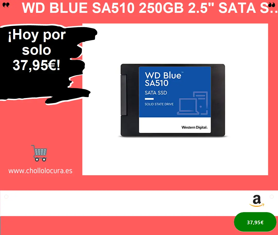 ¡Aumenta tu creatividad! WD Blue SA510 SSD 560MB/s, 1TB, 2.5 y M.2, clona tu disco con Acronis