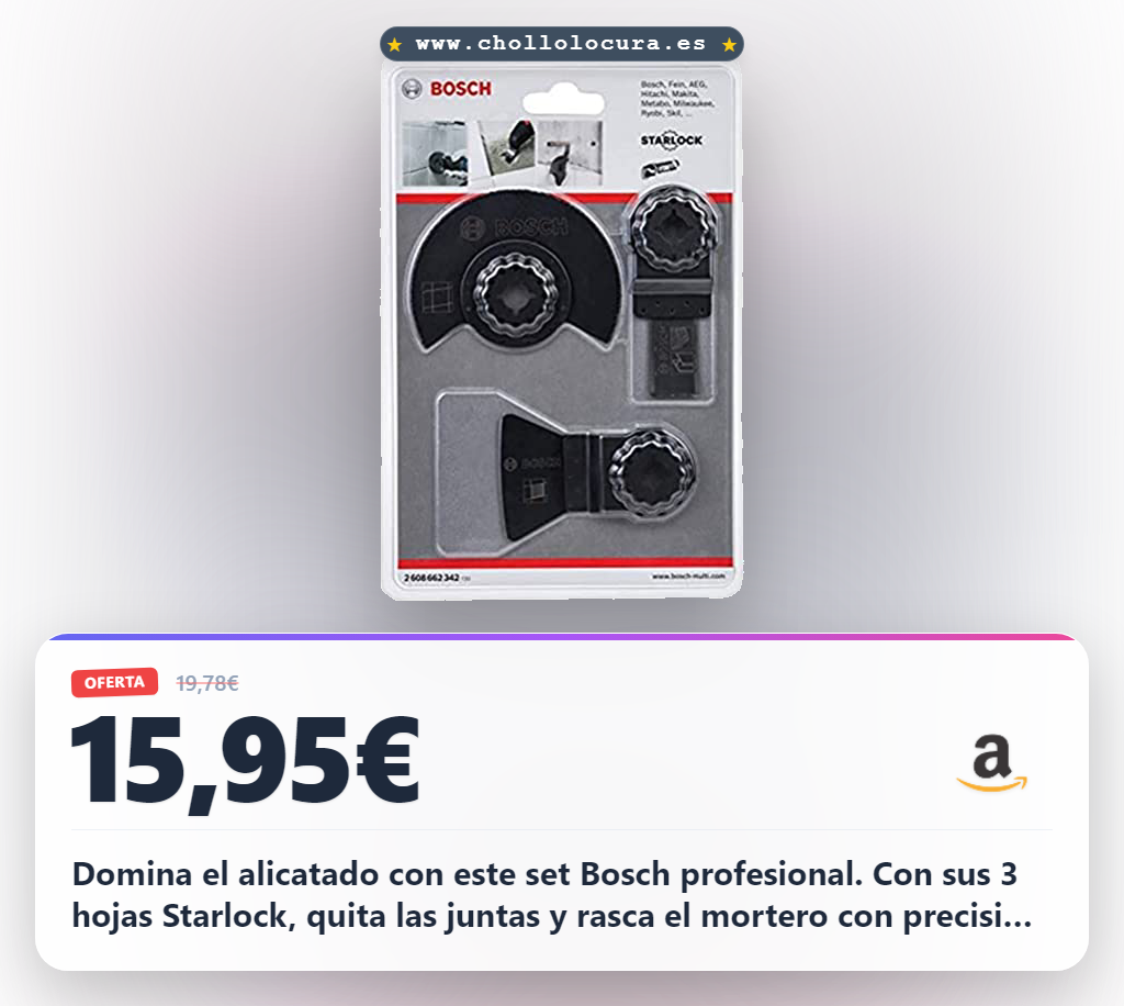 Encuentra el set Bosch Professional para baldosas básico de 3 piezas con hojas Starlock a precio de chollo
