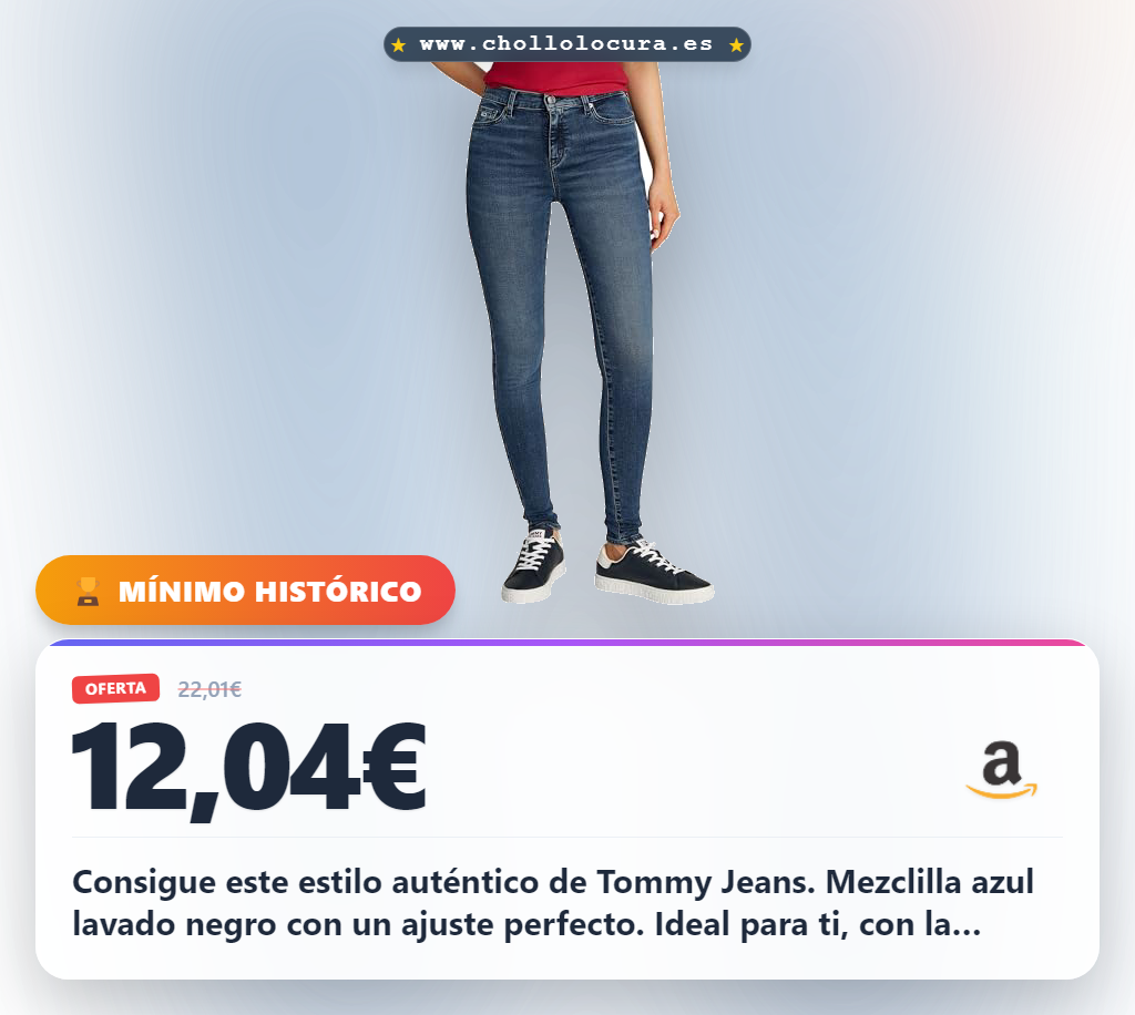 Consigue los pantalones Tommy Jeans Skinny Denim azul lavado negro 24W/30L en oferta