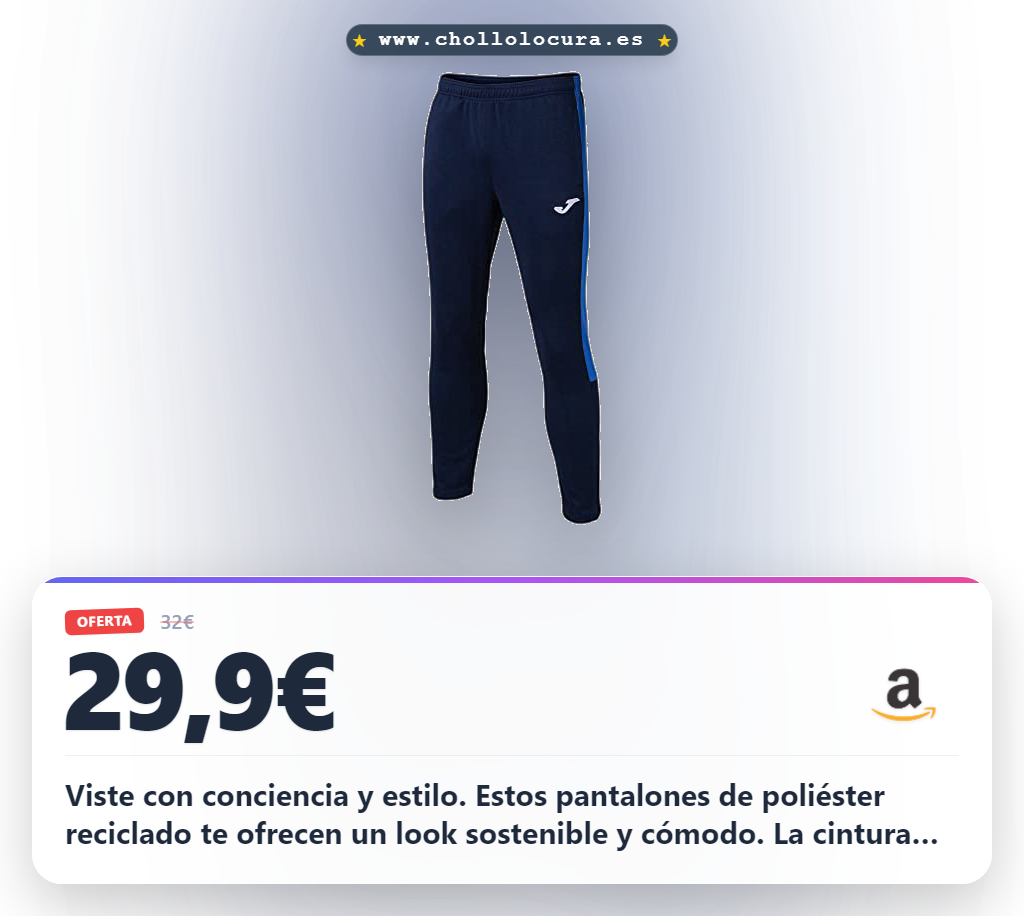 Adquiere el pantalón deportivo sostenible de poliéster reciclado a precio de chollo