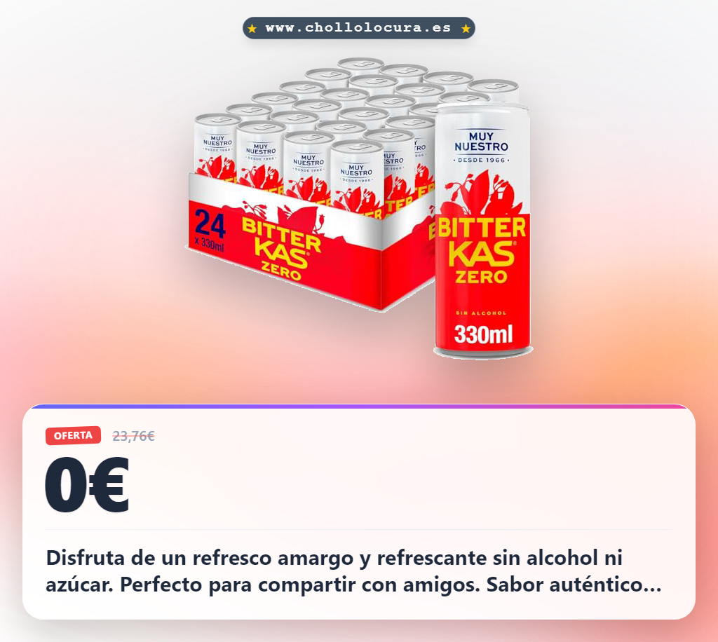 Aprovecha las latas de refresco amargo sin alcohol y sin azúcar en oferta histórica