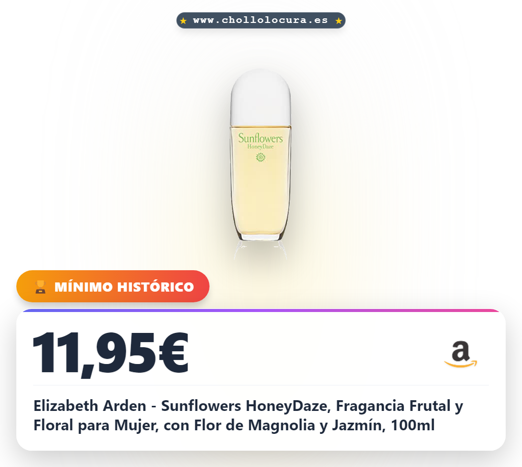Elizabeth Arden - Sunflowers HoneyDaze, Fragancia Frutal y Floral para Mujer, con Flor de Magnolia y Jazmín, 100ml