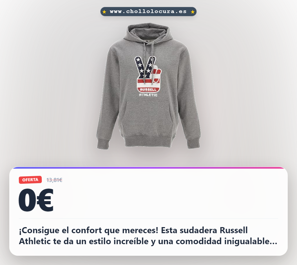 Consigue esta sudadera Russell Athletic para hombre con capucha ajustable y material cómodo al mejor precio de oferta para ti.