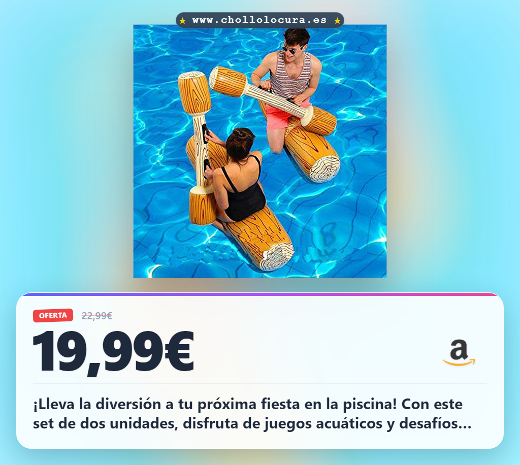 Aprovecha este set de 2 flotantes inflables para pool party y juegos acuáticos al mejor precio del año en oferta histórica