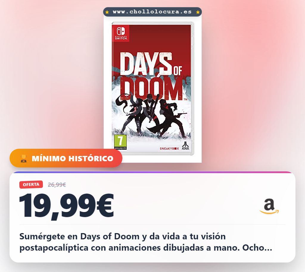 Aprovecha Days of Doom para Nintendo Switch con animaciones dibujadas a mano y 12 enemigos en oferta
