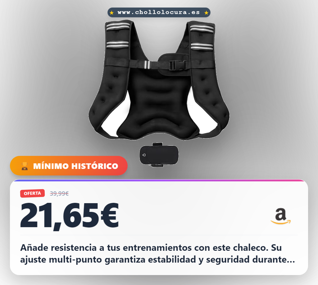 Aprovecha este chaleco de peso ajustable para gimnasio y yoga con costuras reforzadas al mejor precio