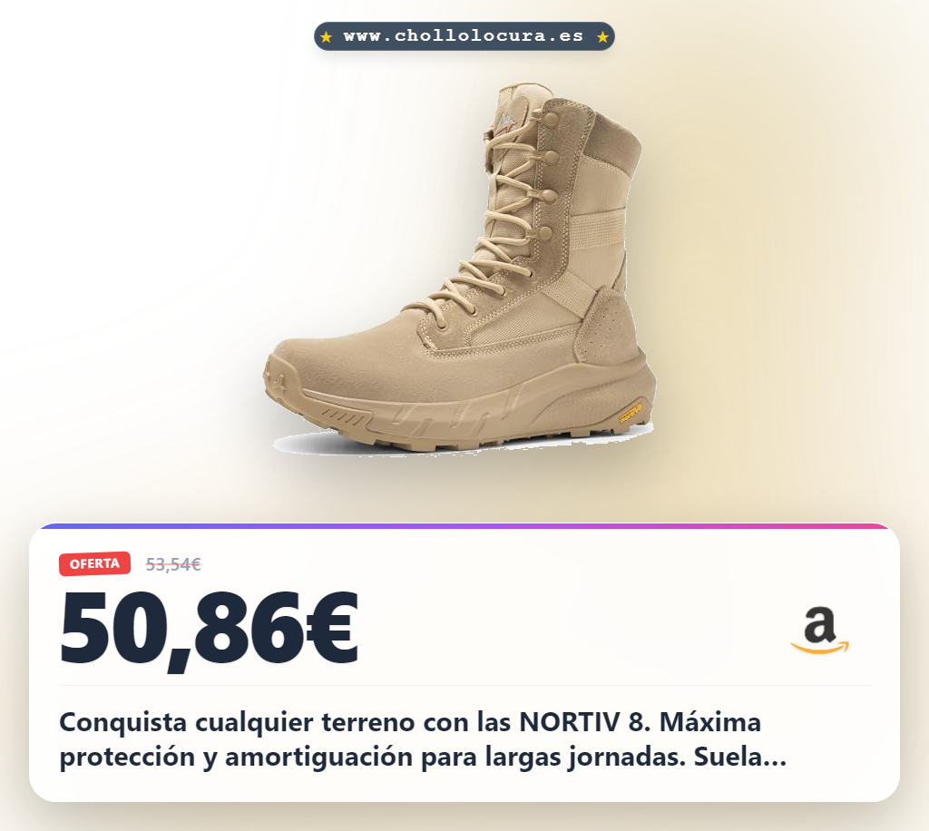 Obtén Botas Tácticas Militares NORTIV 8 para Hombre: ligeras, acolchadas y con suela antideslizante en oferta