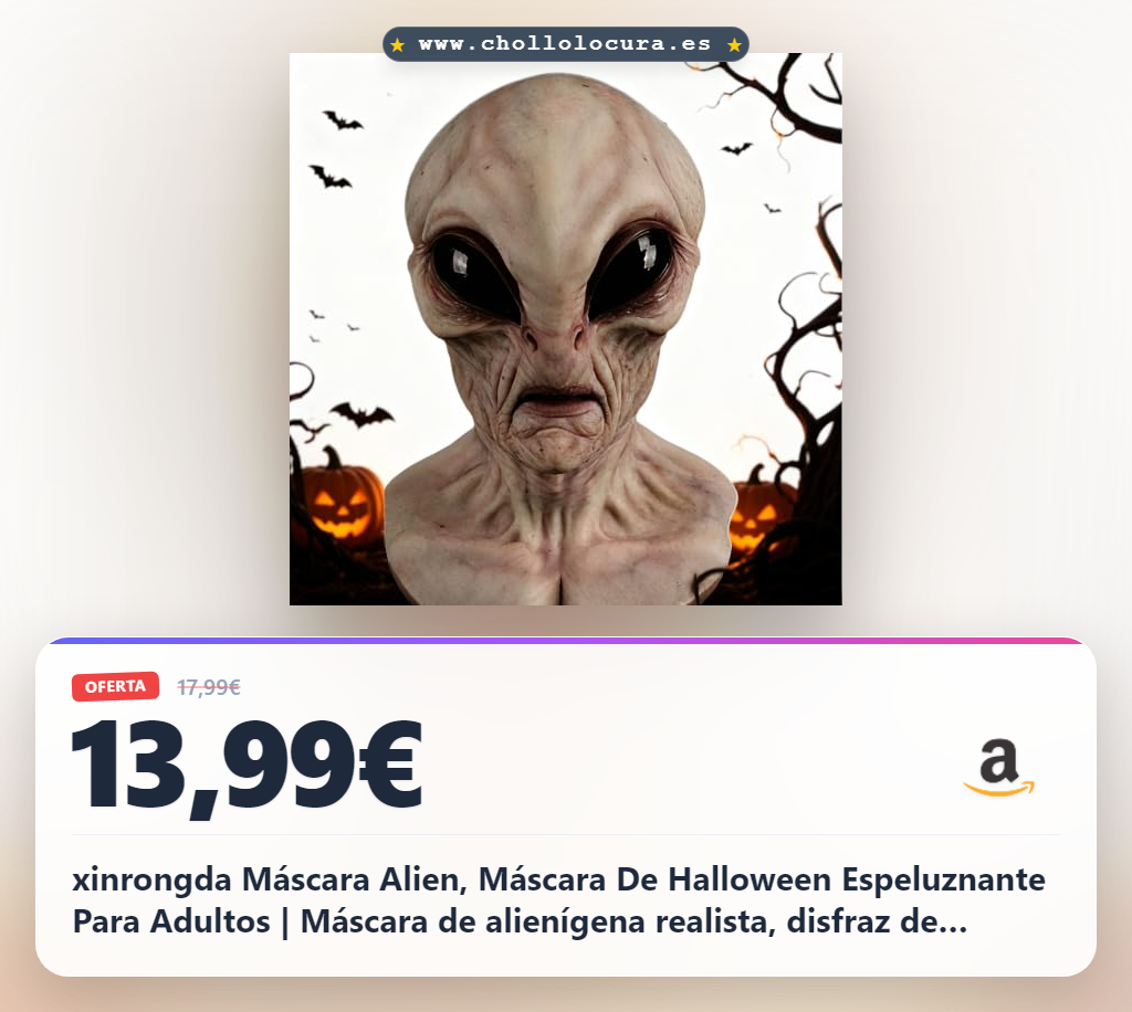 xinrongda Máscara Alien, Máscara De Halloween Espeluznante Para Adultos | Máscara de alienígena realista, disfraz de Halloween, máscaras de terror para Halloween, cosplay, carnaval, disfraz de fiesta