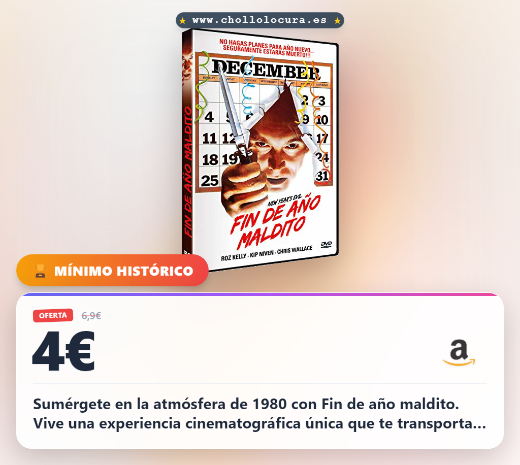 Obtén el clásico de terror Fin de año maldito 1980 en formato dvd-r al mejor precio del mercado