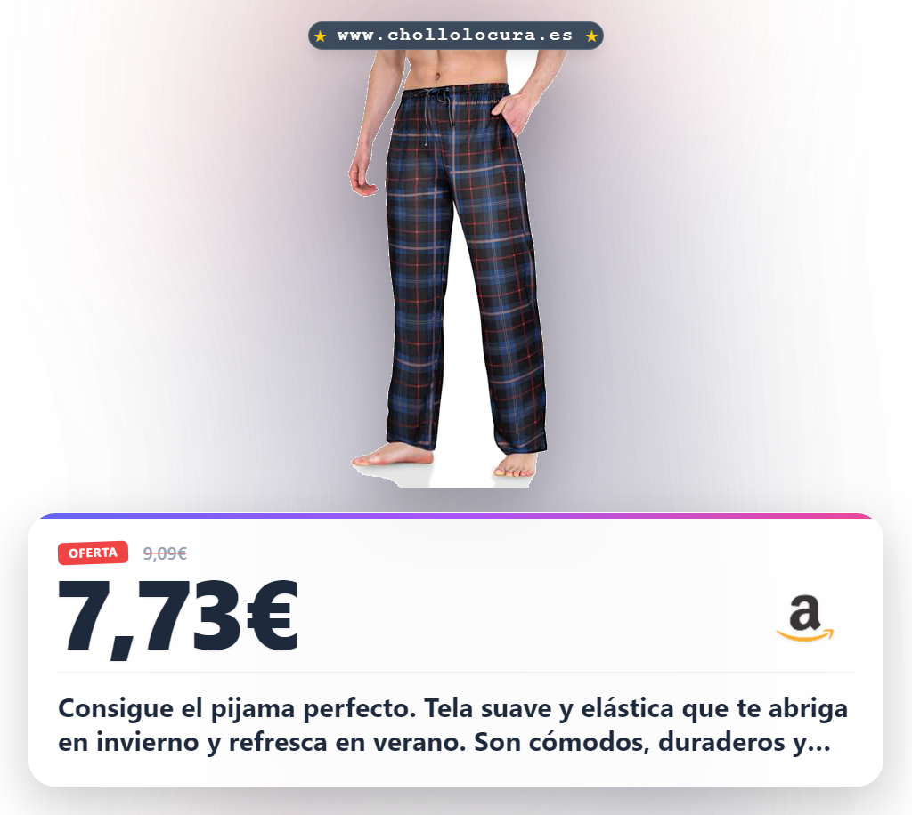 Consigue el pijama perfecto. Tela suave y elástica que te abriga en invierno y refresca en verano. Son cómodos, duraderos y perfectos para el día a día o para esos regalos que sí importan. ¡No te pierdas este chollo!