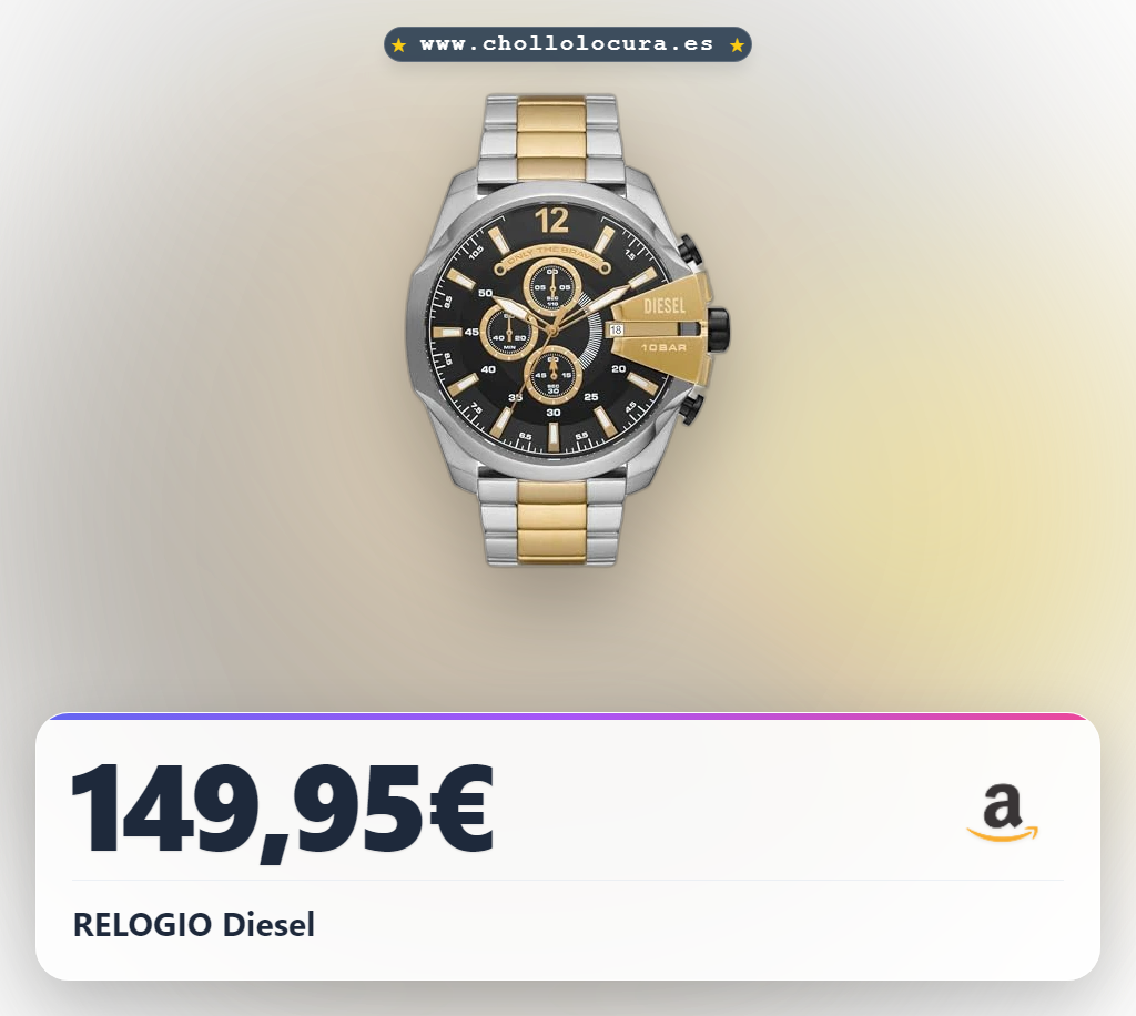 Ahorra en este Reloj Diesel con diseño urbano y resistencia al agua al mejor precio del mercado