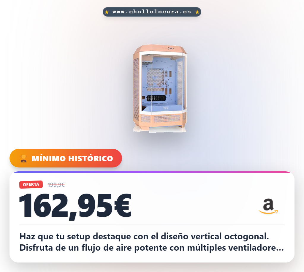 Aprovecha la Torre Thermaltake The Tower 300 con diseño octogonal para un setup premium en oferta