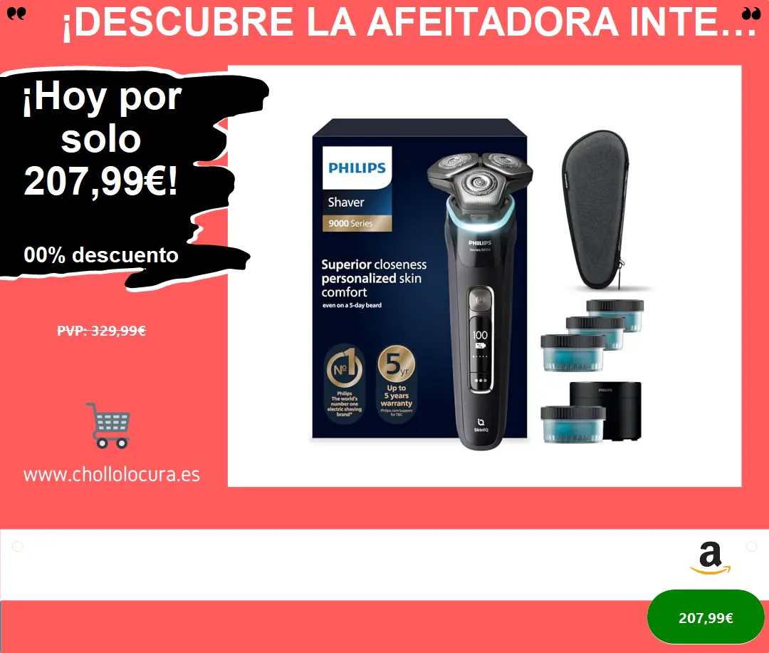 ¡Descubre la afeitadora inteligente Philips Serie 9000 con IA SkinIQ, 360° y Glide Suave para un afeitado perfecto!